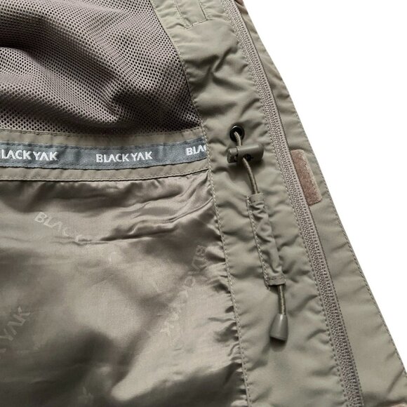 Black Yak Utility Jacket Mens Size L Full-Zip Hooded Nylon Pockets Beige - Picture 5 of 7